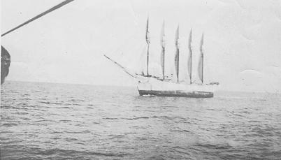 Carroll A. Deering as seen from the Cape Lookout lightship on January 28, 1921. (US Coast Guard) This image is a work of a United States Coast Guard employee, taken or made during the course of an employee's official duties. As a work of the U.S. federal government, the image is in the public domain. Subject to disclaimers.