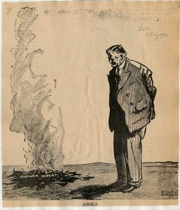 The Senate's rejection of John J. Parker was a personal and political blow to President Hoover. As Hoover later remarked, "This failure of my party to support me greatly lowered the prestige of my administration." (Cartoon by Rollin Kirby, New York World, May 9, 1930)