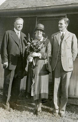 ca August 1928, Herbert, Lou and Allan Hoover in West Branch, Iowa.