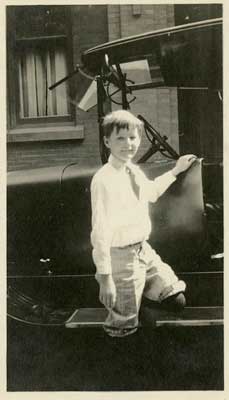Allan Hoover outside the family's home in Washington, DC, ca. 1918.