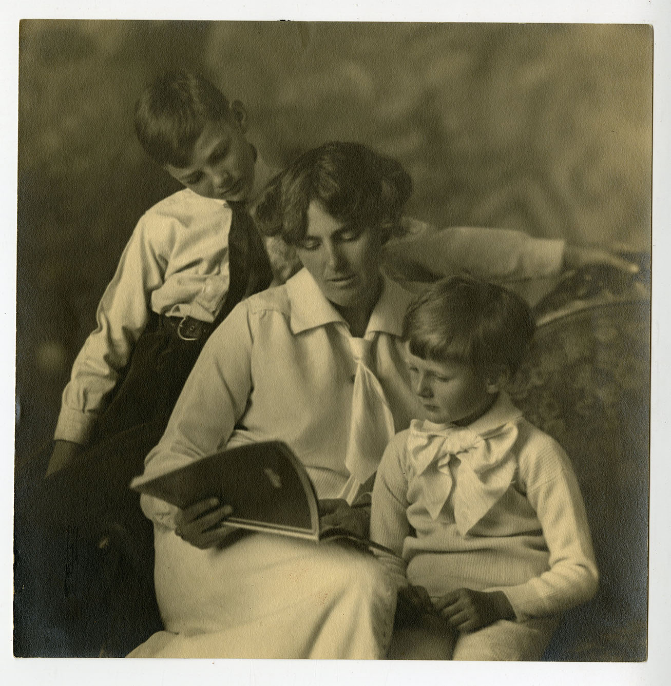 Portrait of Lou Hoover, Herbert Jr. ( age 15) and Allan (age 11) Hoover. ca. 1912