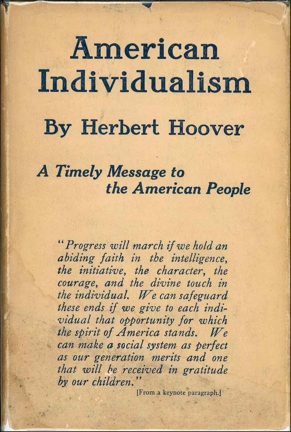 How Did Hoover S Rugged Individualism Speech Caused The Great Depression